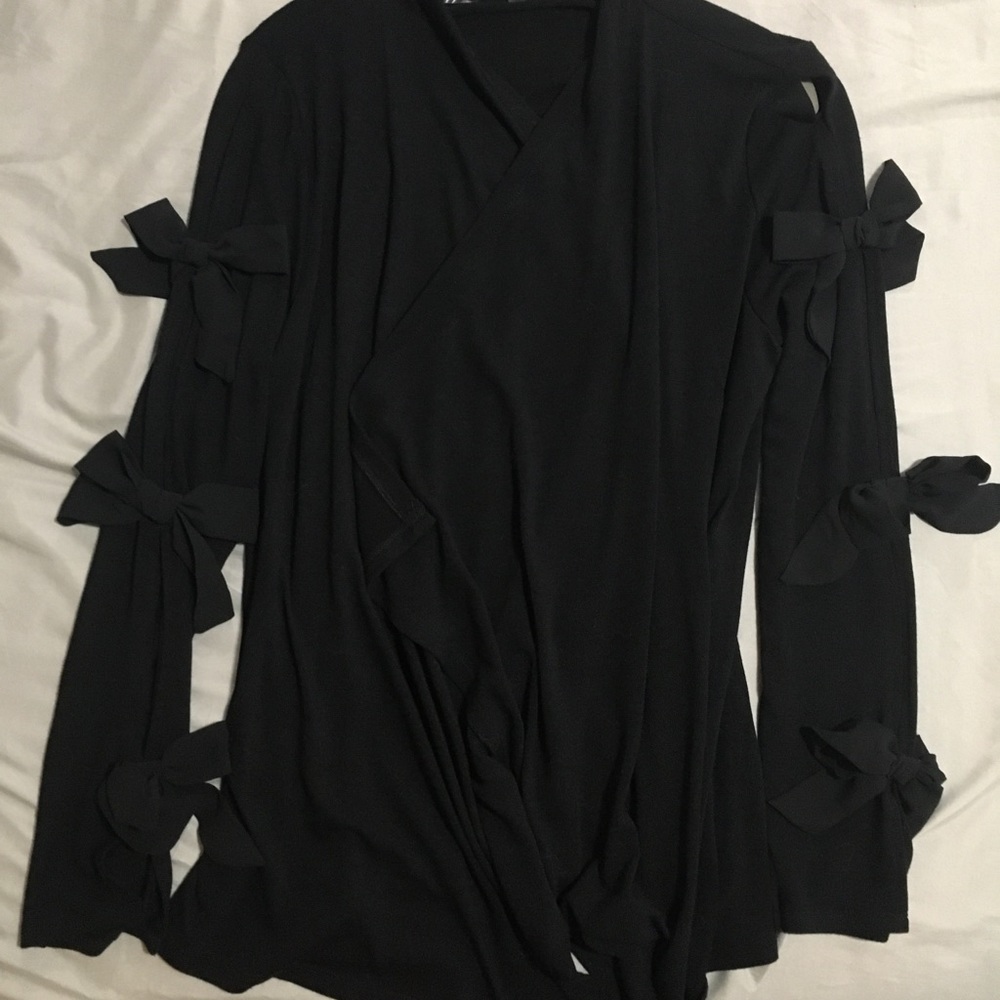 Black Cardigan with Bows